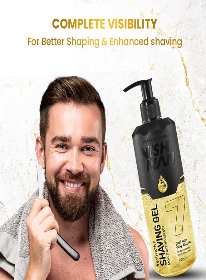 Nishman Fresh Active Non Foaming Shaving Gel | Moisturizing Effect | Dermatologist Tested | All Skin Type | Vegan, No Sulfates, Parabens or Silicones | 400 ML - Image 3